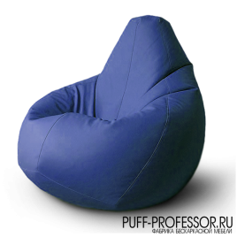 Кресло мешок груша Синее Экокожа