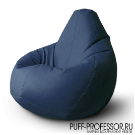 Кресло мешок груша Темно-Синее Экокожа 